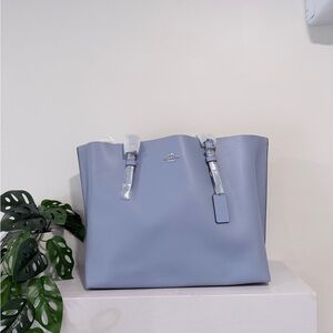 New Coach 1671 Mollie Double Faced Pebbled Leather Marble Blue Color